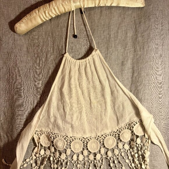 Double Zero Boho Halter Top White Small - Picture 4 of 4